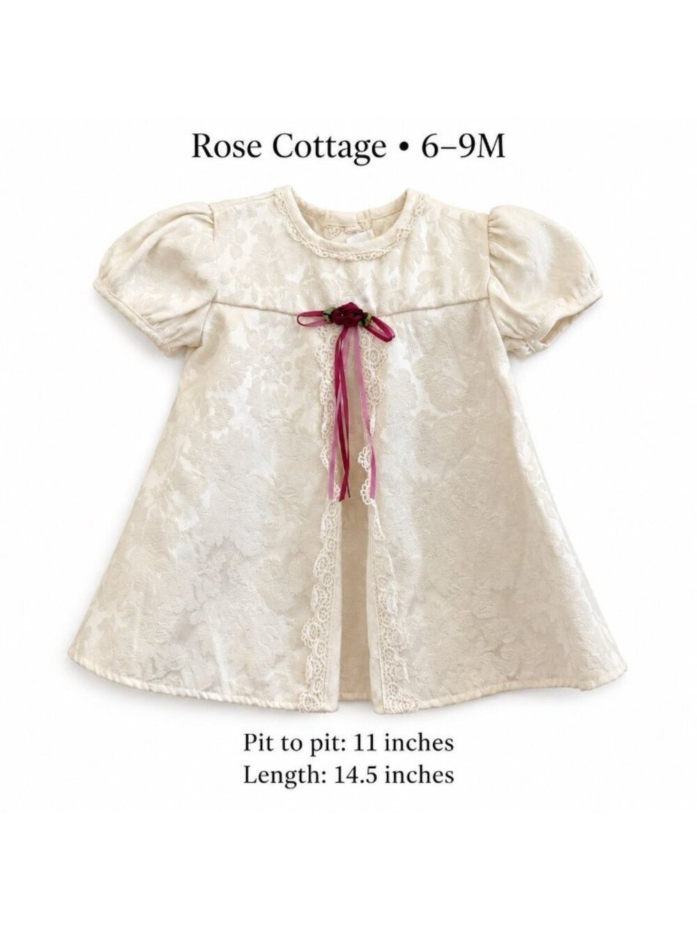 02. Rose Cottage Floral Jacquard Dress 6–9M